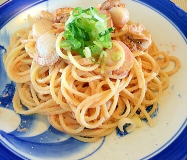 ホタテと明太子のパスタ